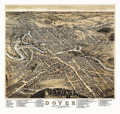 Dover, NH map from 1877